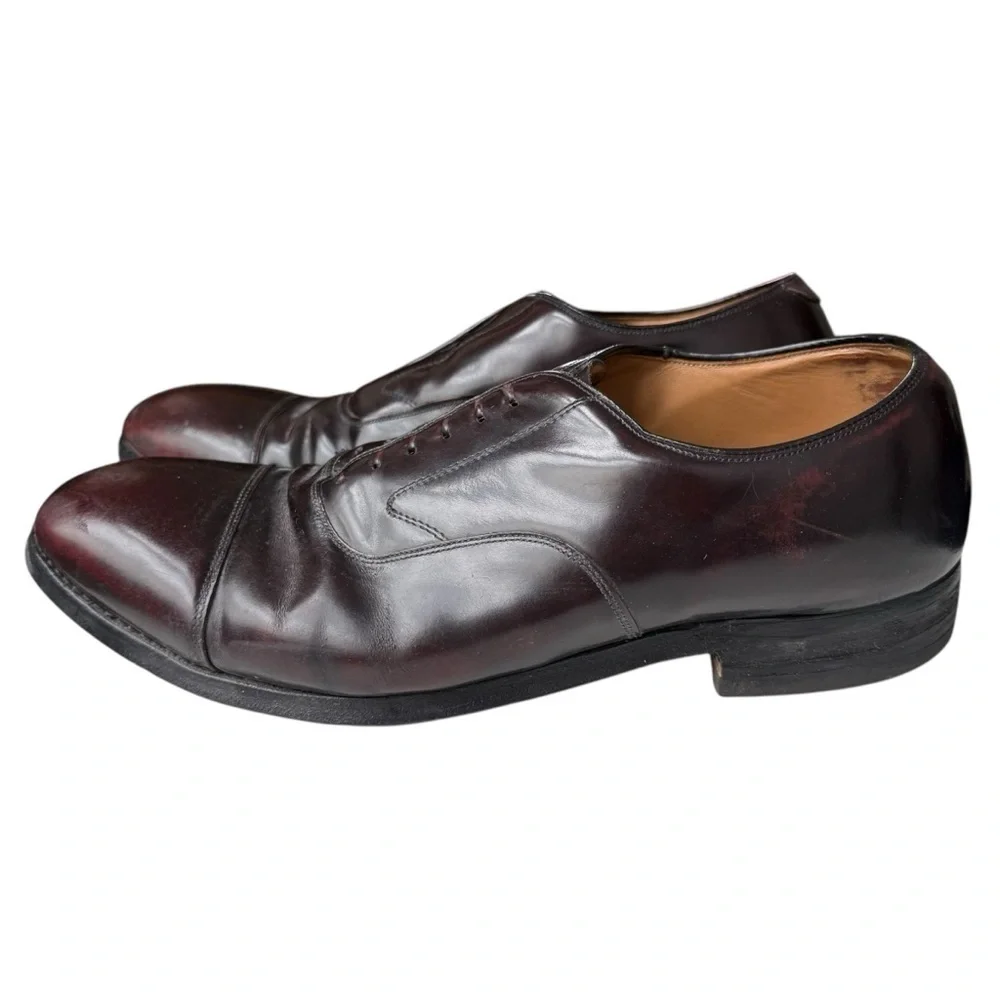 4/$25 Johnston & Murphy Cap Toe Oxford Shoes Burgundy Leather Men’s Size 10.5